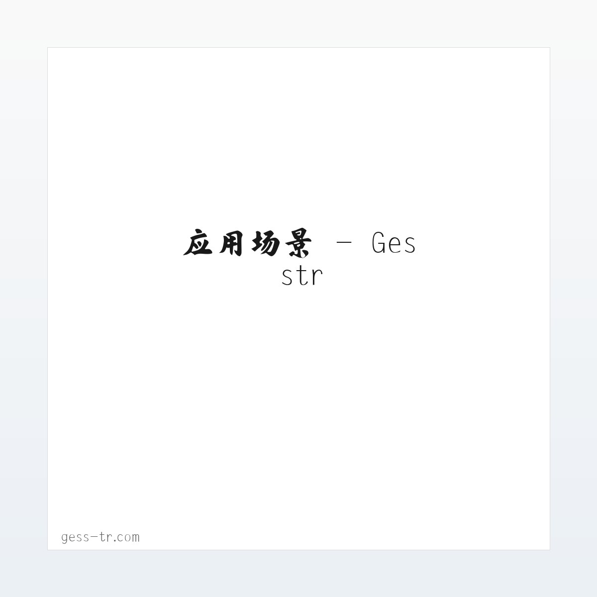 应用场景 - Gesstr 方图